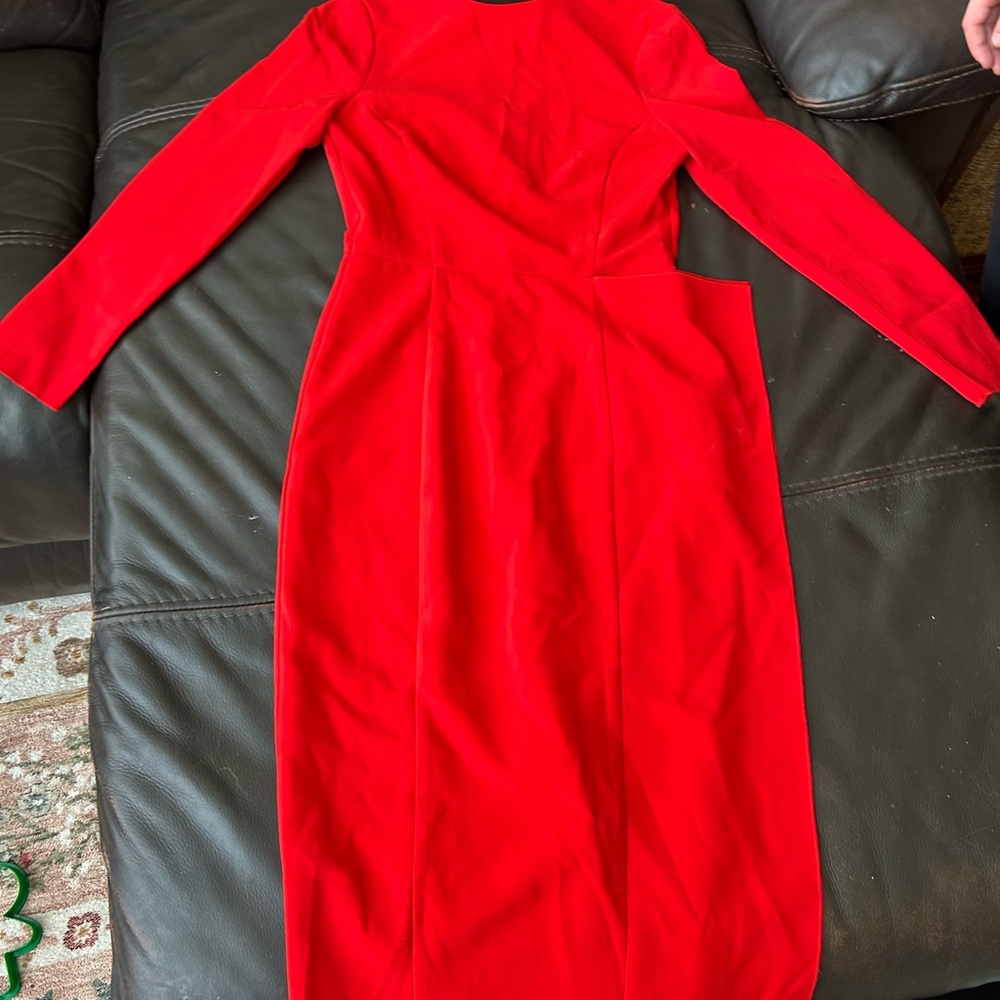 Divided Asymmetrical Red Dress